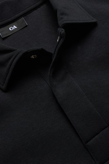 Bărbați - Tricou polo cu mânecă lungă - negru