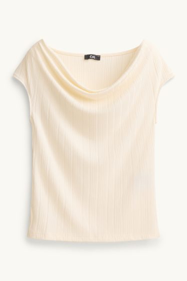 Dames - Topje - crème wit