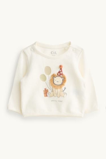 Unisex - Leeuw - babysweatshirt - wit
