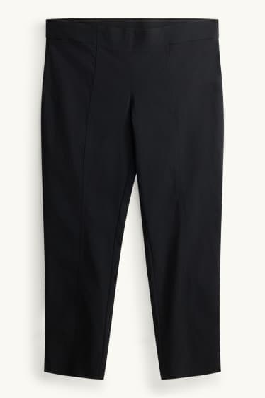 Women - Cloth trousers - high waist - straight fit - LYCRA® - black