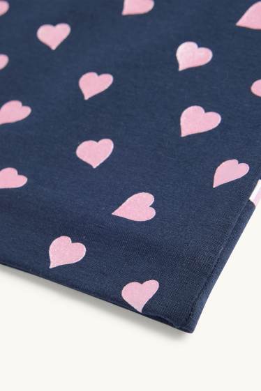 Children Girls - Heart - hat - shiny - rose / dark blue