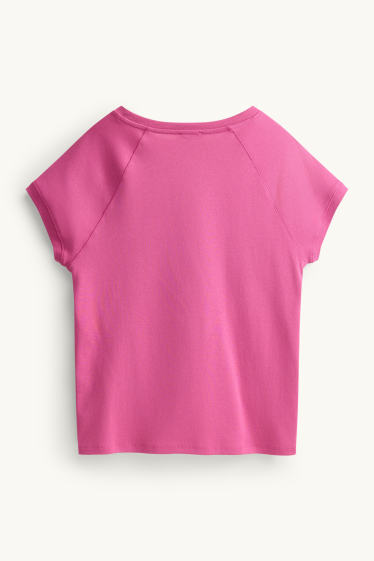 Dames - T-shirt - fuchsiarood