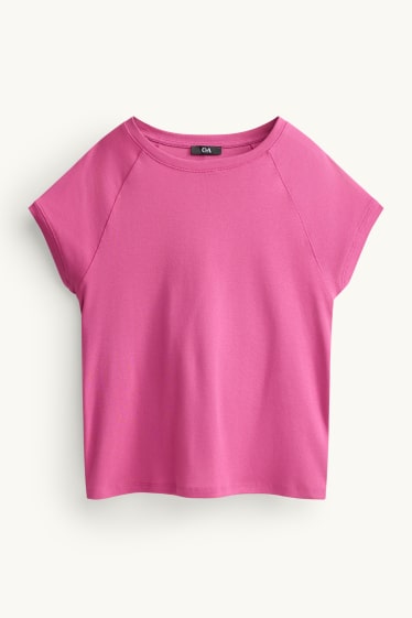 Dames - T-shirt - fuchsiarood