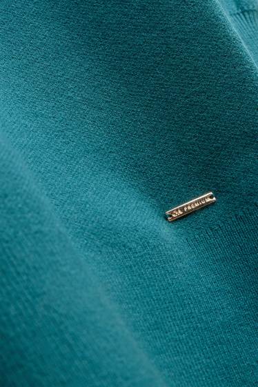 Enfants filles - Robe en maille - bleu pétrole