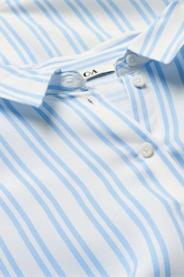 Dona - Camisa brusa - de ratlles - blanc / blau clar
