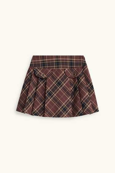 Enfants filles - Ensemble - jupe et collants - 2 pièces - marron / beige