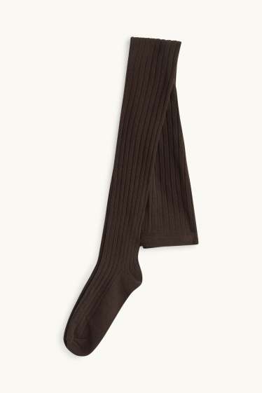 Enfants filles - Ensemble - jupe et collants - 2 pièces - marron / beige