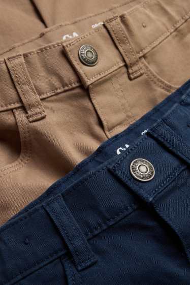 Enfants garçons - Lot de 2 - pantalons - marron / bleu foncé