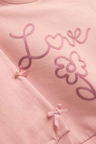 Kinder Mädchen - Blume - Set - Sweatshirt und Skort - 2 teilig - pink