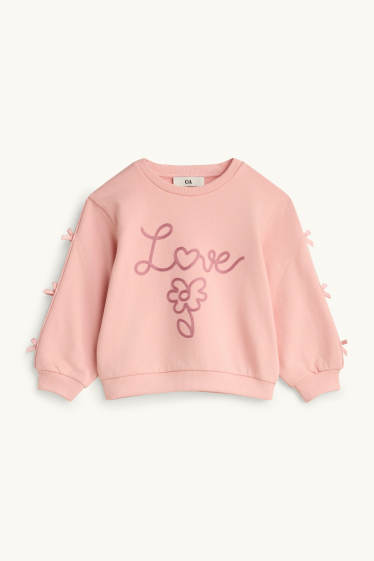 Kinder Mädchen - Blume - Set - Sweatshirt und Skort - 2 teilig - pink