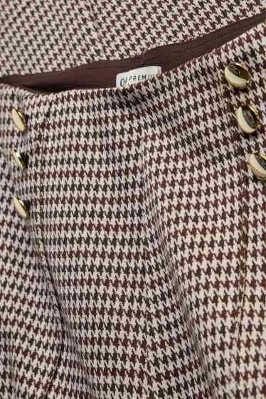 Enfants filles - Pantalon en toile - à motif - marron / blanc crème