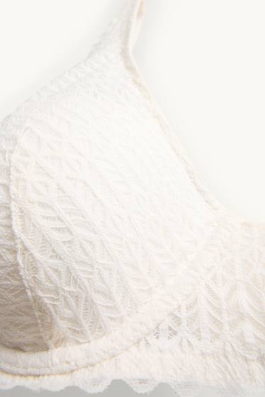 Femmes - Soutien-gorge avec armatures - PLUNGE - ampliforme - blanc crème