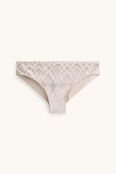 Women - Brazilian knickers - light beige