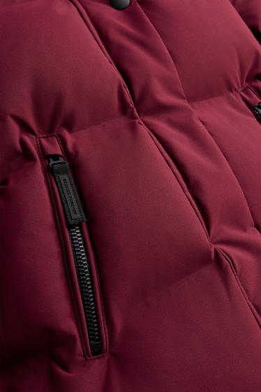 Kinder Mädchen - Funktions-Steppjacke mit Kapuze - gefüttert - bordeaux