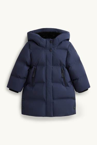 Kinder Mädchen - Funktions-Steppjacke mit Kapuze - gefüttert - dunkelblau