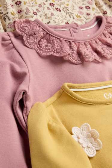 Bébés filles - Lot de 3 - sweat bébé - rose / beige