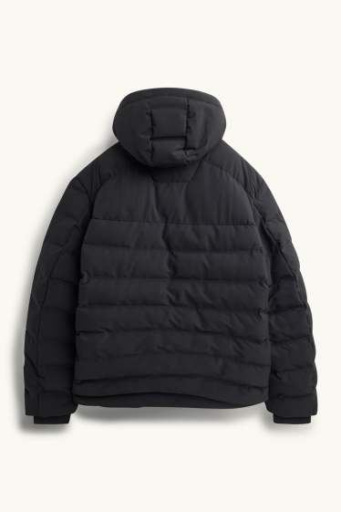 Herren - Funktions-Steppjacke mit Kapuze - gefüttert - schwarz