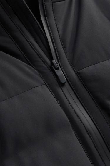 Herren - Funktions-Steppjacke mit Kapuze - gefüttert - schwarz