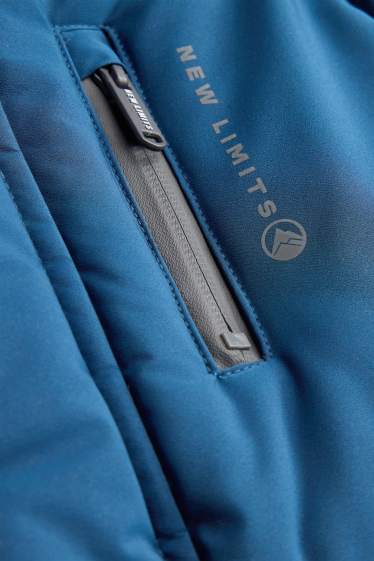 Kinderen: jongens - Sportjas met stiksels en met capuchon - gevoerd - blauw