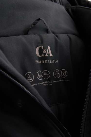 Hommes - Veste à coquille souple avec capuche - doublée - finition déperlante - noir