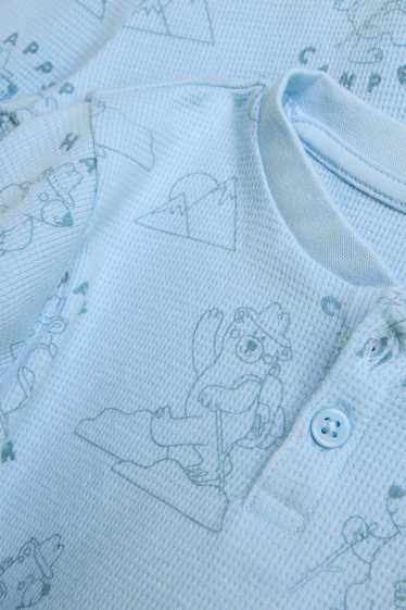 Kinder Buben - Bär - Pyjama - 2 teilig - strukturiert - hellblau