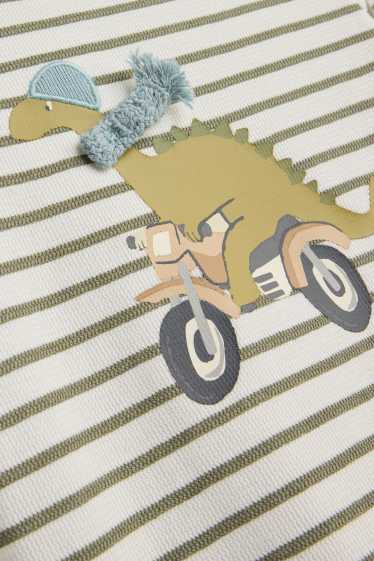 Children Boys - Dino - long sleeve T-shirt - striped - white / green