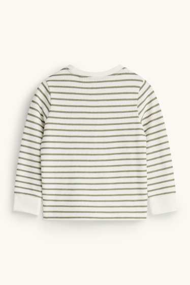 Children Boys - Dino - long sleeve T-shirt - striped - white / green