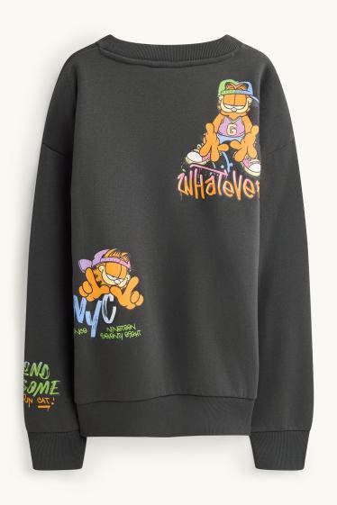 Enfants garçons - Garfield - sweat - gris foncé