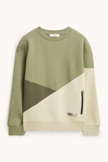 Kinder Jungen - Sweatshirt - grün / beige