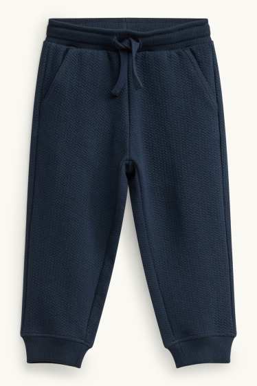 Kinderen: jongens - Joggingbroek - met structuur - donkerblauw
