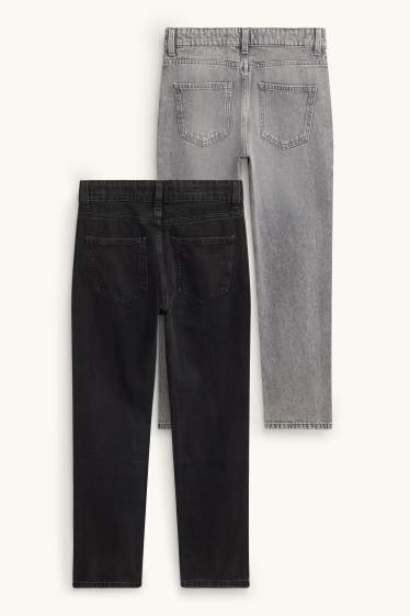 Copii - Băieți - Multipack 2 perechi - relaxed jeans - gri / negru