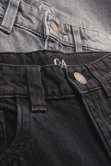 Copii - Băieți - Multipack 2 perechi - relaxed jeans - gri / negru