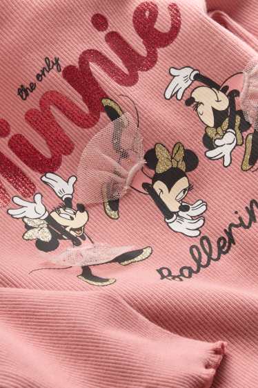 Nena - Minnie Mouse - samarreta de màniga llarga - acanalada - efecte brillant - rosa