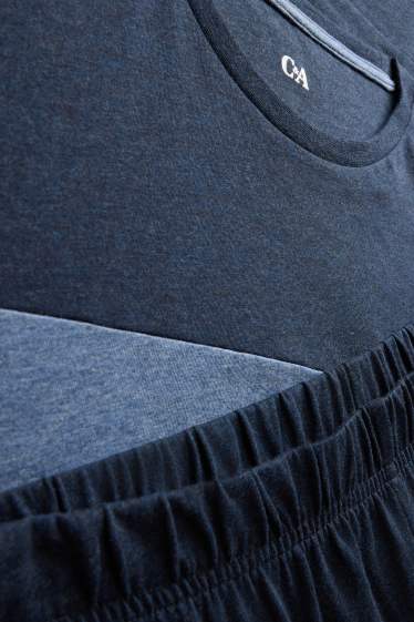 Herren - Pyjama - blau  / dunkelblau