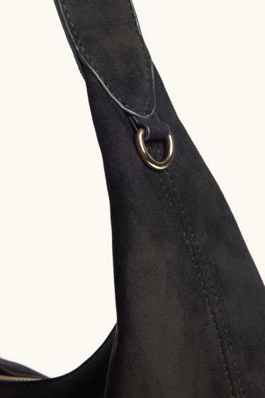 Dames - Grote shopper - imitatieleer - zwart