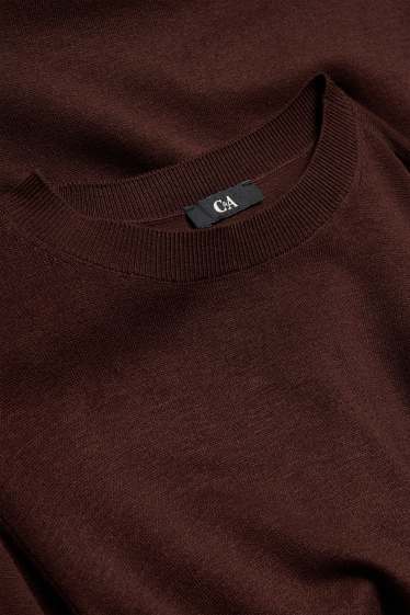 Donna - Vestito in maglia - straight fit - marrone scuro