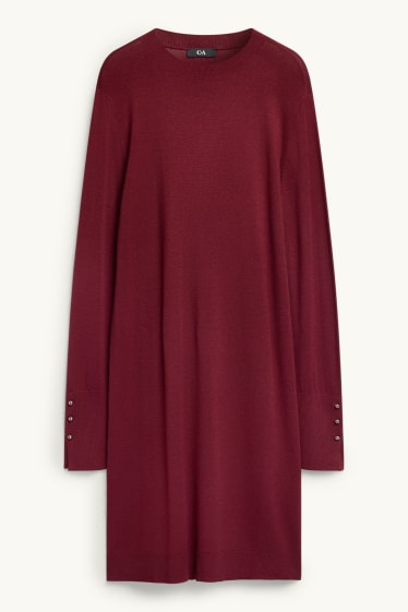 Dona - Vestit de punt - straight fit - bordeus