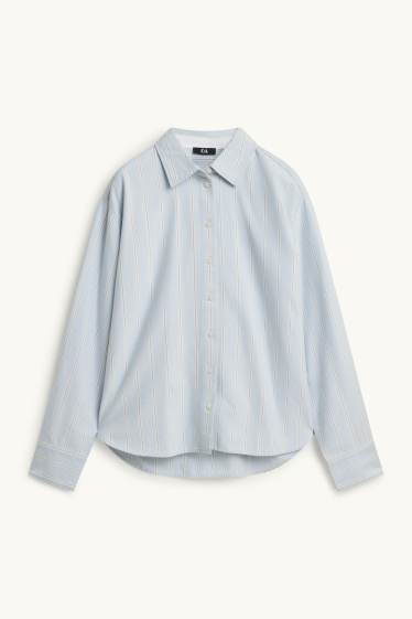 Femmes - Blouse-chemise - à rayures - bleu clair