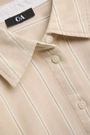 Dona - Brusa camisera - de ratlles - beix clar