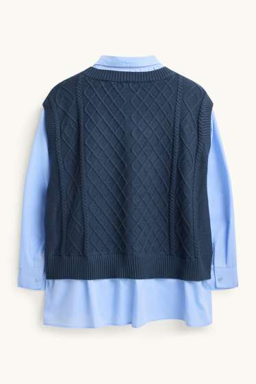 Women - Jumper - 2-in-1 look - dark blue