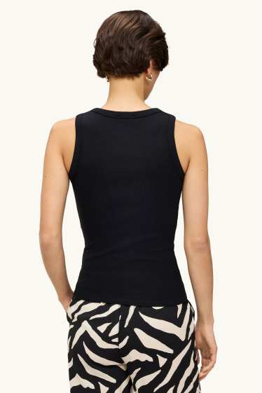 Dames - Top - geribd - zwart