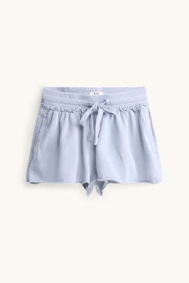 Dames - Joggingbermuda's - lichtblauw