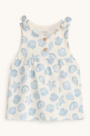 Baby Mädchen - Muschel - Baby-Outfit - 3 teilig - weiss / hellblau