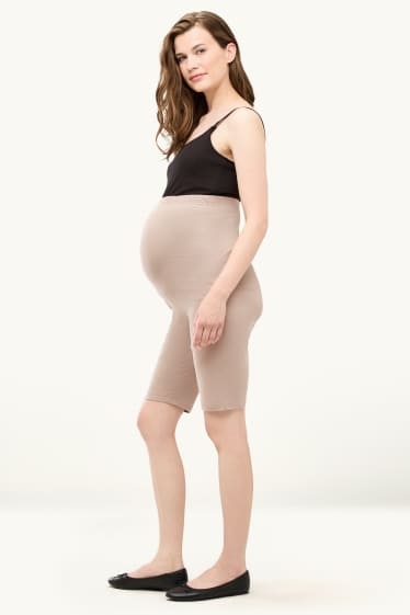 Mujer - Pack de 2 - shorts premamá de ciclista - negro / beis