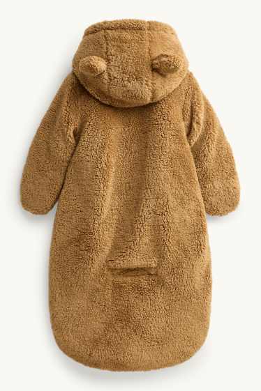 Baby Buben - Baby-Fleece-Schneeanzug mit Kapuze - braun