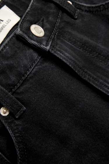 Femei - Barrel jeans - talie înaltă - negru