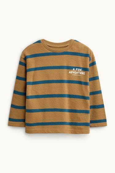 Bambini - Maglia a maniche lunghe - a righe - marrone
