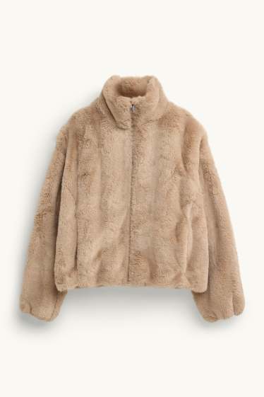 Donna - Giacca in pelliccia sintetica - beige