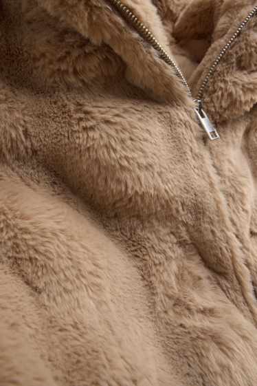 Donna - Giacca in pelliccia sintetica - beige