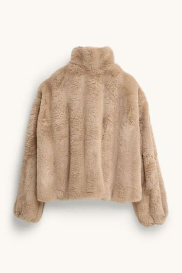 Donna - Giacca in pelliccia sintetica - beige